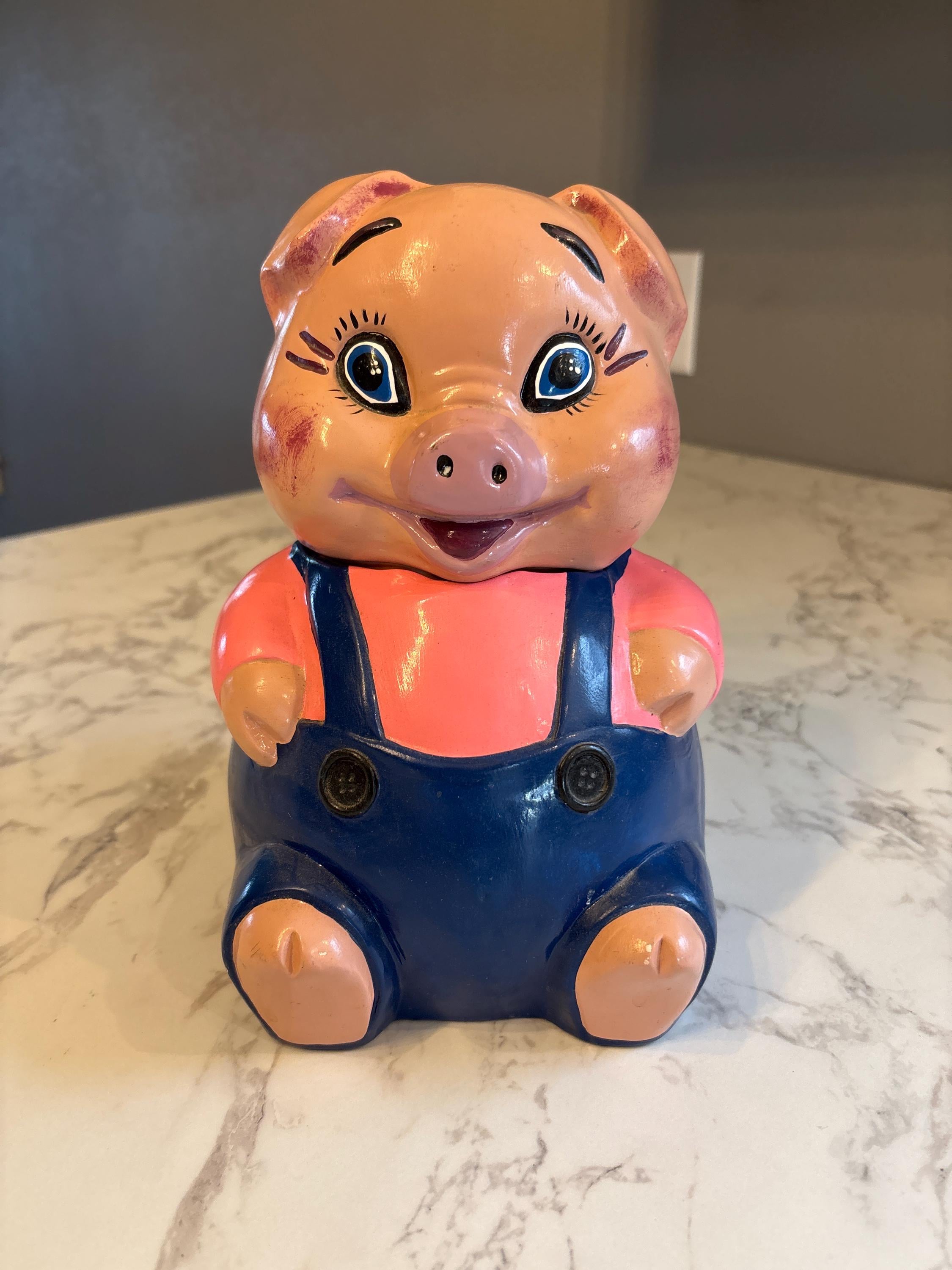 Vintage Pig Cookie Jar - Etsy