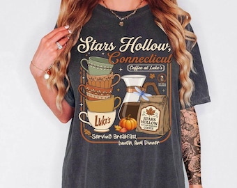 Sudadera Retro Stars Hollow, Camiseta Luke's Coffee, Suéter Autumn Vibes, Camiseta Vintage de Otoño