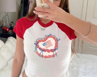 Happy Birthday America Tee, 250 Years of Freedom Baby Tee, Happy Birthday America Baby Tee, 1776-2026 Shirt, 4th of July Shirt Y2k