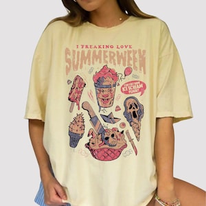 Vintage I Freaking Love Summerween Shirt, Halloween In Summer Tank Top, Halloween Horror Movie T-Shirt