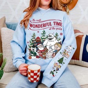 Vintage Rudolph The Red Nosed Reindeer Sweatshirt Printing On Sleeve, Christmas Shirt, Retro Christmas Sweatshirt, Rudolph Christmas Shirt