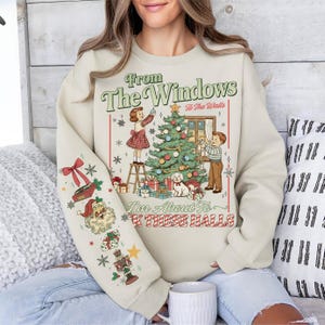 Vintage From The Windows to the Walls I'm About to Deck These Halls Sweatshirt, Funny Christmas Shirt, Retro Christmas Hoodie
