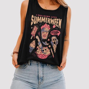 Vintage I Freaking Love Summerween Shirt, Halloween In Summer Tank Top, Halloween Horror Movie T-Shirt