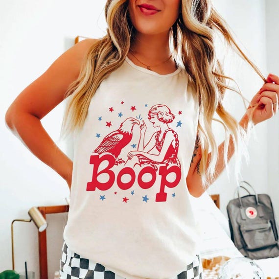Retro Boop Eagle Patriotic Shirt, Vintage 4th of July Tank Top, Cute America Eagle Shirt, Independence Day Tank Top, Merica Eagle Tee