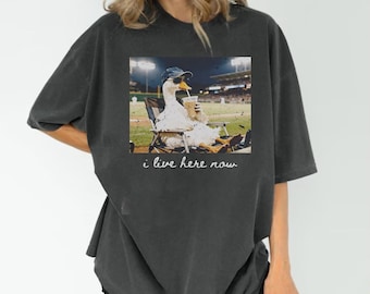 Goose I live Here Now Shirt, Ballpark Field Shirt, Funny Game Day Shirt, Softball Mom Tee, Baseball Mama, Baseball Mom Tee