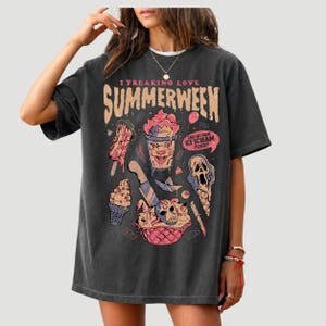 Vintage I Freaking Love Summerween Shirt, Halloween In Summer Tank Top, Halloween Horror Movie T-Shirt