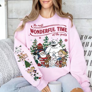 Vintage Rudolph The Red Nosed Reindeer Sweatshirt Printing On Sleeve, Christmas Shirt, Retro Christmas Sweatshirt, Rudolph Christmas Shirt