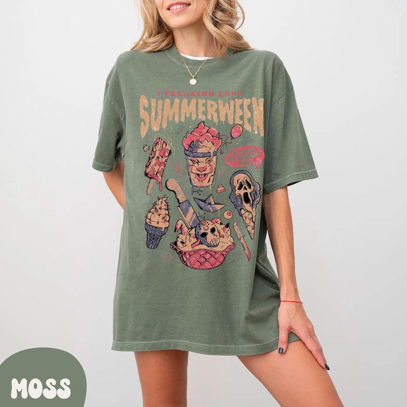 Vintage I Freaking Love Summerween Shirt, Halloween In Summer Tank Top, Halloween Horror Movie T-Shirt