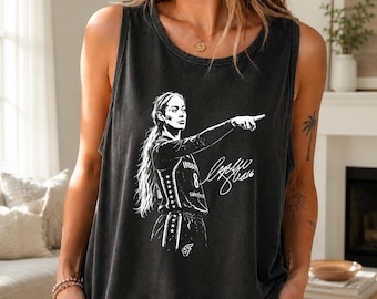 Comfort Colors Sophie Cunningham Point Signature Basketball Vintage Tank Top