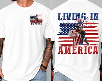 Camiseta Comfort Colors Apollo Creed Living In America, Camiseta retro de EE. UU., 4 de julio