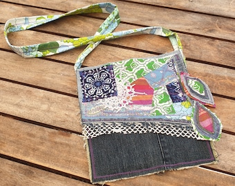 Upcycled happy hippie bag