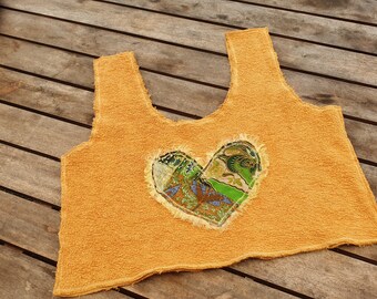 Upcycled hippie heart tank