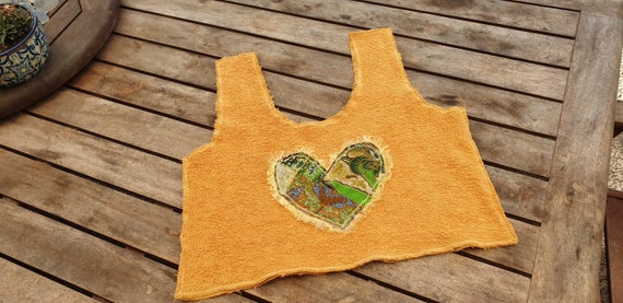 Upcycled hippie heart tank