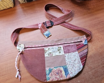 Up cycled, patchwork, denim bum bag.