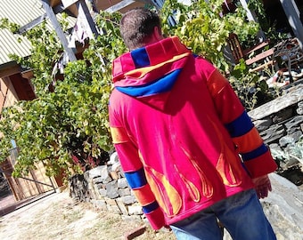 Patchwork festival coat upcycled and super funked