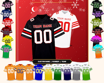 Custom Football Jersey Personalized Team Name Number Game Day Shirt Adult Kids Sizes