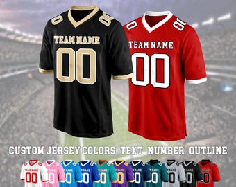 Camiseta de fútbol personalizada con nombre, número y logo – Camiseta bordada personalizada para hombres, mujeres y niños – Regalo para el día del partido, uniforme deportivo