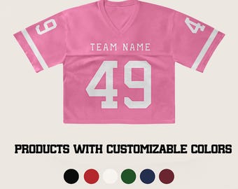 Custom Crop Top Football Jersey, Personalized Embroidered Name, Number, and Team Logo, Suitable for Men, Women, and Kids – Game Day Fan Gift