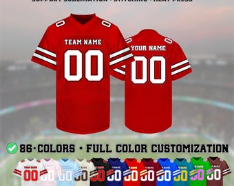 Camiseta de fútbol personalizada, con nombre, número y logo del equipo bordados. Ideal para hombres, mujeres y niños. Un regalo perfecto para los aficionados al fútbol. Uniforme deportivo.