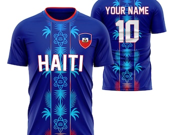 Kundenspezifisches Haiti-Trikot, personalisiertes Fußball-Hemd für Fans