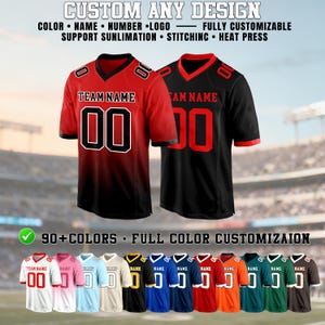 Custom Embroidered or Printed Football Jersey with Personalized Name Number Logo for Men Women Kids Team Uniform Birthday Gift for Him
