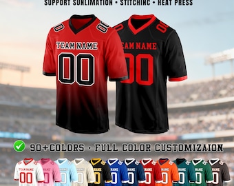 Camiseta de fútbol bordada o impresa personalizada con nombre, número y logotipo personalizado para hombres, mujeres y niños. Uniforme de equipo, regalo de cumpleaños para él.