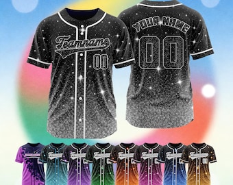Custom Embroidered Starry Baseball Jersey Personalized Name and Number Team Shirt for Men Women Kids Unique Fan Gift Personalized Sportswear