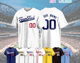 Custom Baseball Jersey Personalized Name Number Team Logo Shirt Custom Any Colors Sports Uniform Gift for Men Women Kids Fans Birthday