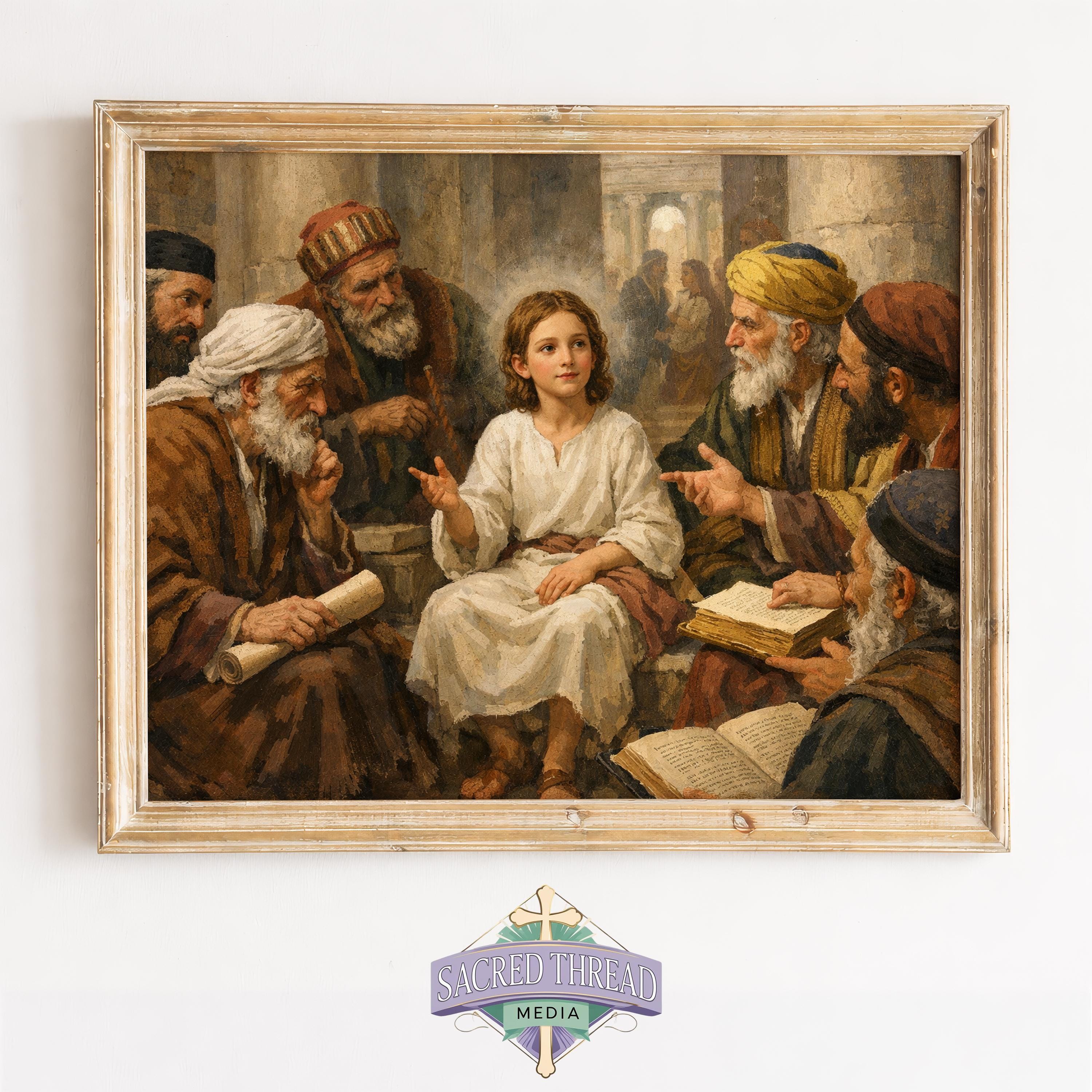Young Jesus Teaching Elders Printable Art – Vintage Religious 
