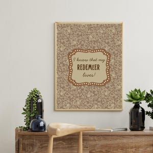Rustic Scripture Wall Art "I Know My Redeemer Lives" - Job 19:25 - Digital Download