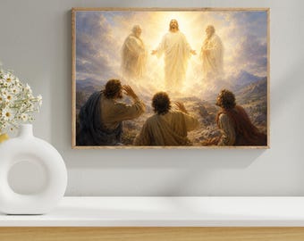 The Transfiguration Art,  Christ Prayer Scene - Spiritual Classic Theme Painting (Digital Download)