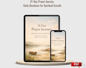 31 Day Prayer Journey Daily Devotions, Faith Growth Guide | Christian Journal Printable | Instant Download