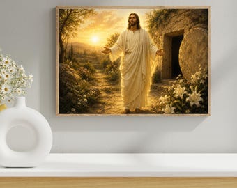 The Resurrection Art  - Classic Jesus Painting,  Holy Scene Classical Design (Digital Download)