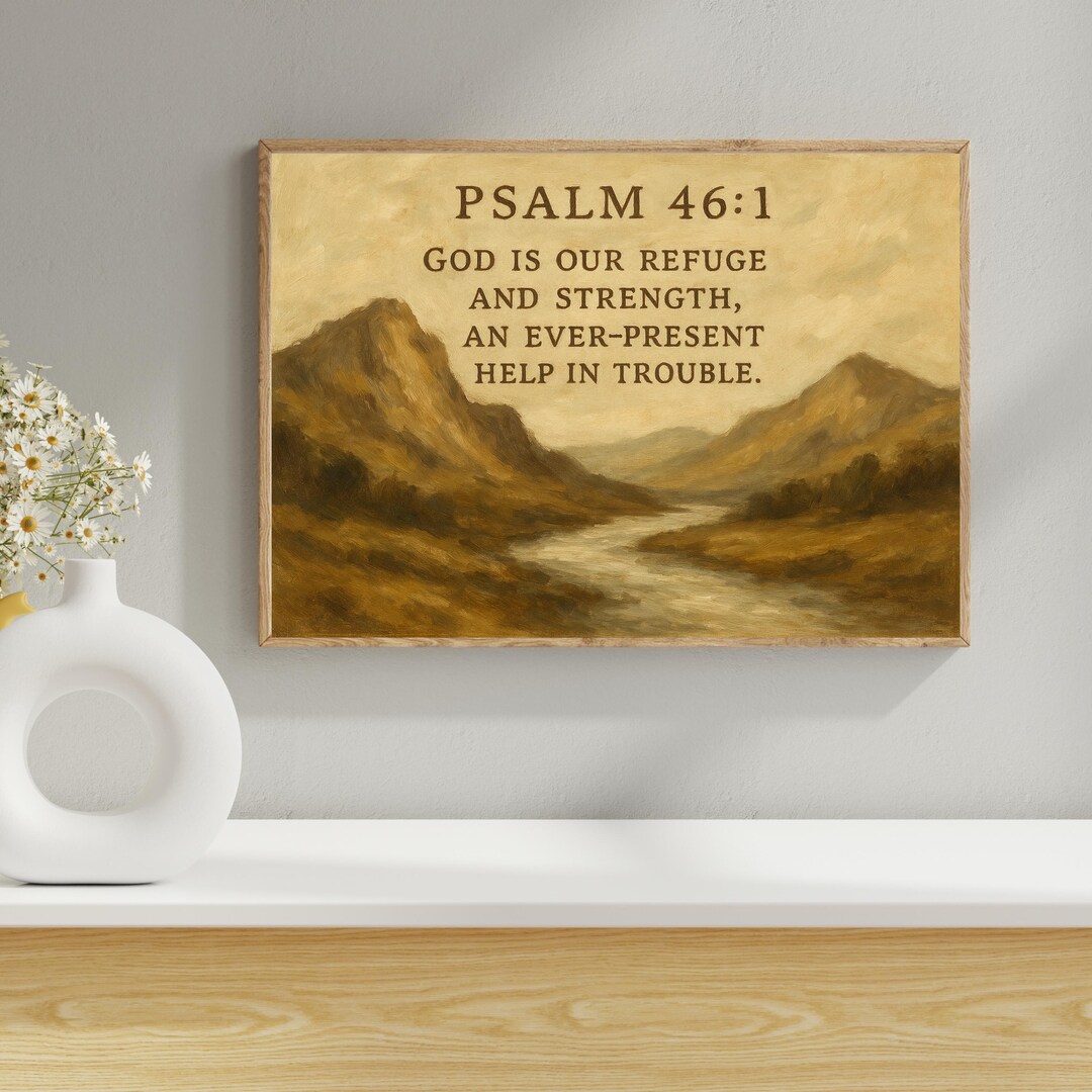 Rustic Psalm 46:1 Printable, Vintage Christian Wall Art (digital ...