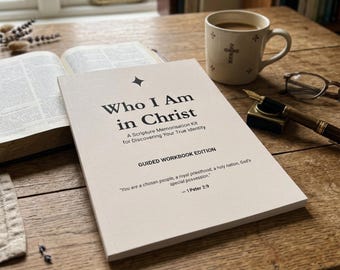 Kit de Memorização das Escrituras Cristãs, Livro de Exercícios Guiado "Identidade em Cristo" (Download Digital)