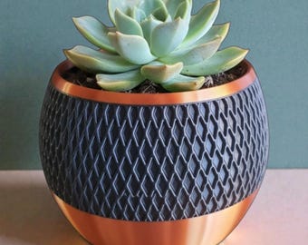 Vectra Planter Modern Textured 3D Printed Pot