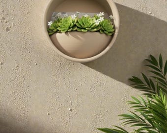 Arcus Planter Wall Mounted 3D Printed Indoor Planter Modern Round Pot