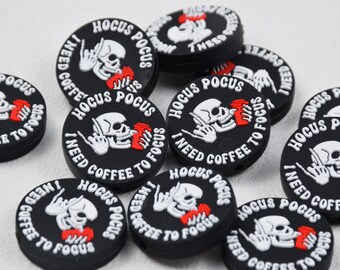 Double Side Halloween Skull Skeleton Ghost Coffee Silicone Focal Beads,Beadable Pen 53118