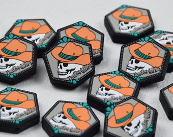 Double Side Halloween Skull Skeleton Cowboy Killer Silicone Focal Beads,Beadable Pen 53117
