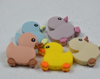Double Side Duck Animal Silicone Focal Beads,Loose Bead For Beadable Pen