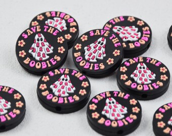 Double Side Halloween Ghost Silicone Focal Beads,Save The Boobies Beadable Pen 53120