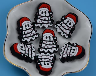 Double Side Halloween Christmas Light Ghost Silicone Focal Beads,Beadable Pen 51743
