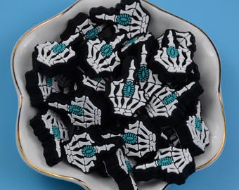 Double Side Halloween Skull Finger Skeleton Hand Silicone Focal Beads,Beadable Pen 51755