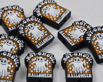 Double Side Halloween Hot Choul Ghost Silicone Focal Beads,Beadable Pen 53109