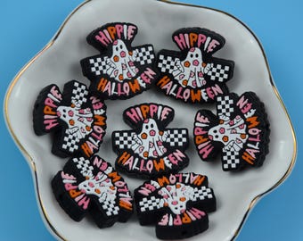 Double Side Hippie Halloween Halloween Ghost Silicone Focal Beads,Beadable Pen 51754