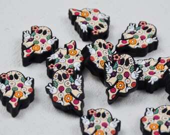 Double Side Halloween Ghost Silicone Focal Beads,Beadable Pen 53098