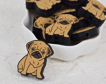 Dog Pet Animal Silicone Beads,Loose Pen Beads,Gifts Focal Beads Charm,DIY Jewelry Accessories,Keychain Keyring Bracelet Lanyard Making