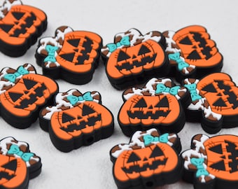 Double Side Halloween Pumpkin Silicone Focal Beads,Beadable Pen 53110