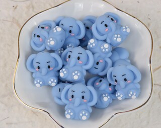 12 Pz 4 Stili Di Perline Focali In Silicone A Forma Di Elefante All