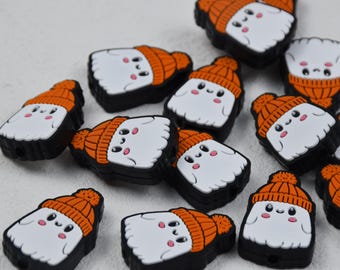 Double Side Halloween Ghost Silicone Focal Beads,Beadable Pen 53111